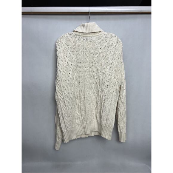 Bushwacker USA Womens Cable Knit Turtleneck Sweater Size Medium White - Picture 4 of 8